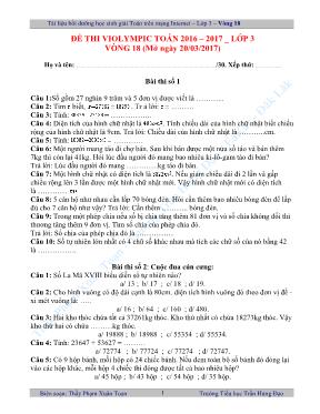 Đề thi Violympic môn Toán lớp 3 vòng 18 - Năm học 2016-2017 - Phạm Xuân Toạn